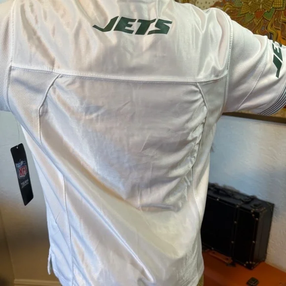 NWT, NY Jets Football Jersey Sz 10-12 Kids, White - Picture 5 of 5
